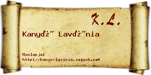 Kanyó Lavínia névjegykártya